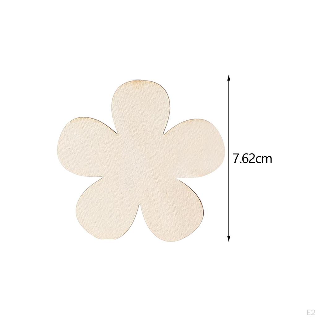 30Pcs Unfinished Blank Wood Coaster Cutout Flowers Shapes DIY Plaque for