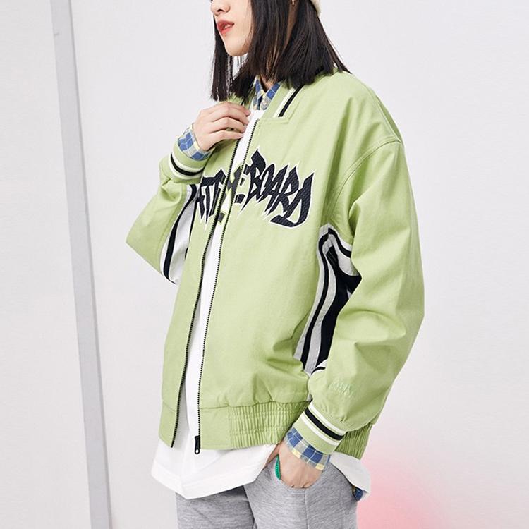 Anta Skateboard Series Woven Letter Print Sports Jacket Men Jackets Bamboo-Green 172218609-2