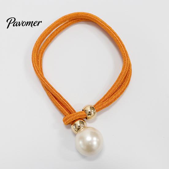 Faux Pearl Curtain Tieback 1Pc Tieback, Woven Rope Adjustable Holder, Stylish No Drill Tiebacks Bead End Draperies Holder for Living Room Bedroom