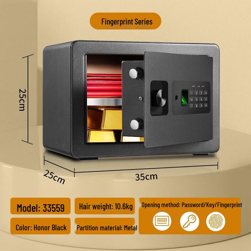 Deli Mini Fingerprint & Password Safe Box