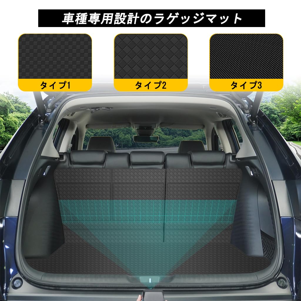 YORKNEIC Honda New RZ Series Luggage Mat Trunk Mat with Seat Back Back and Cargo Area Mat Synthetic Leather Material with Storage Pocket Black ZR-V