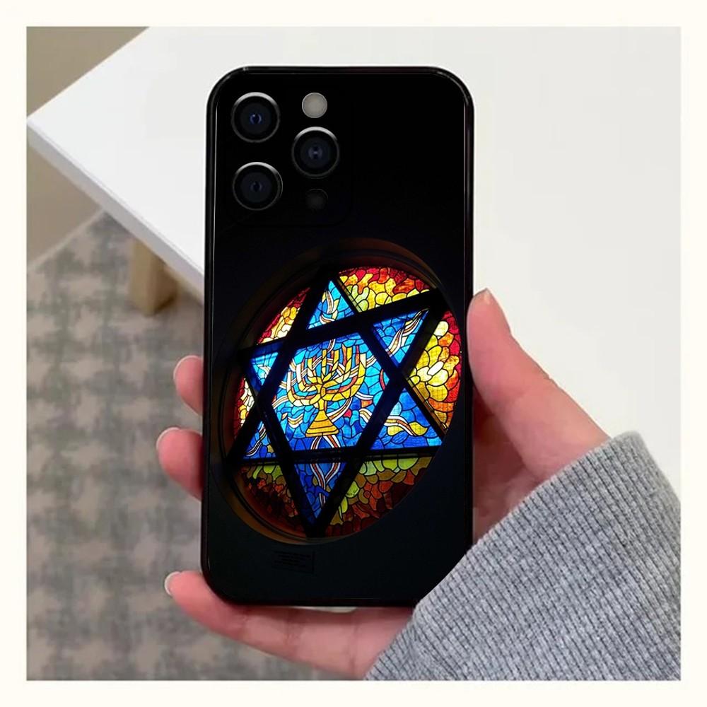 David Jewish Star Symbol Phone Case For Apple iPhone 15,14,13,12,11,Pro,X,XS,Max,XR,Plus,Mini Soft Black Cover