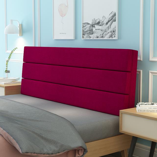 Современный однотонный мягкий чехол для изголовья кровати подушка из губки с высоким отскоком съемная моющаяся подушка для талии чехол для изголовья кровати 90x50x5cm красный 4777₽