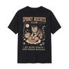 Funny Spooky Cat Kneading Biscuits Black T Shirt Fall Season For Friends Vintage Slightly Unisex Designer Clothes