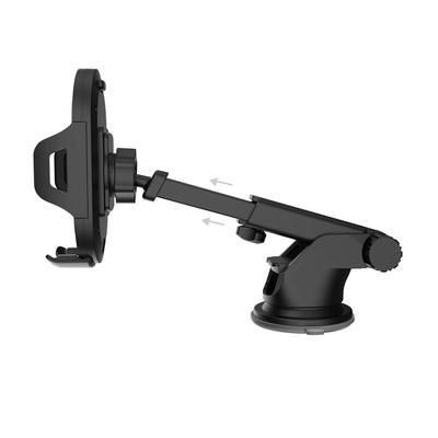 Telescopic Gravity Car Mount for Windshield or Dashboard, Black