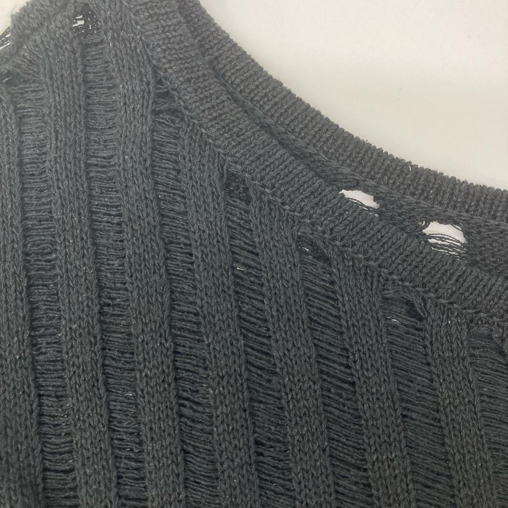 Deuxieme Classe 2011 Black Silk Linen Sheer Oversized Knit tops Not written blackUsed