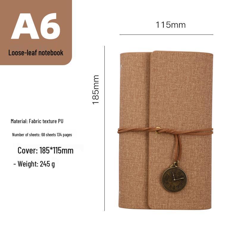 In-stock Retro Custom-Bound Three-Fold A6 Student Notebook with Logo Customization