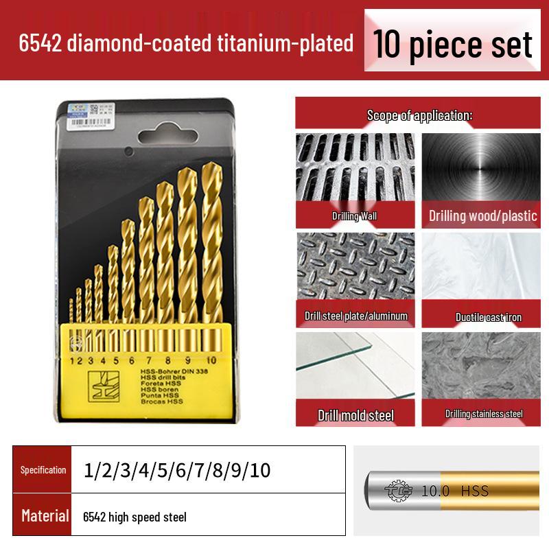 Tiangong Cobalt Twist Drill Bit Set for Stainless Steel, Mold Steel, and Cast Iron Drilling