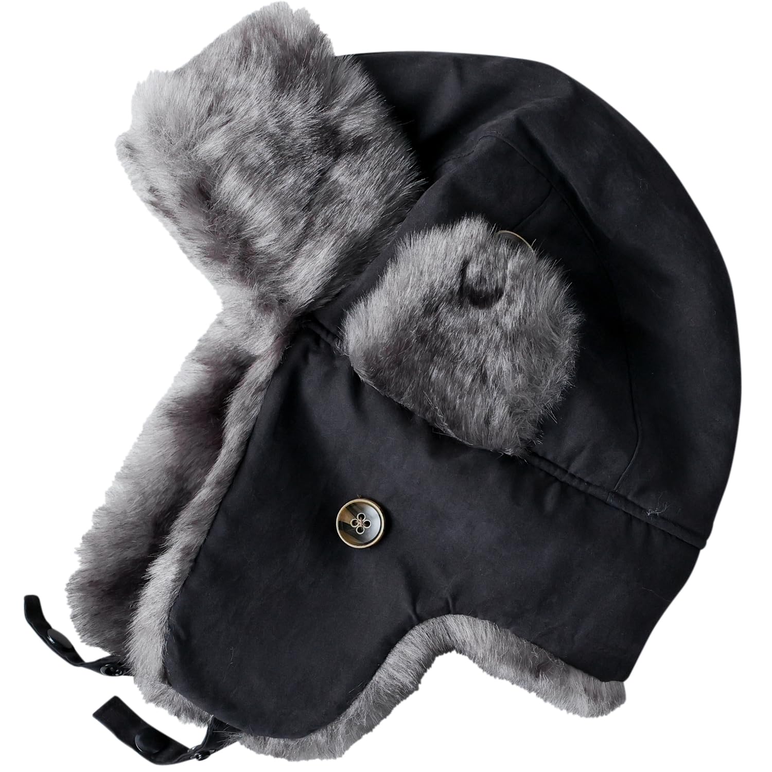 

Reckhatter Fake Suede Bomber Flight Cap with Army Aviator Pilot Size for Men and Winter and Autumn Cap, Earmuffs, Style, RH-802, Black, L, Women, чёрный