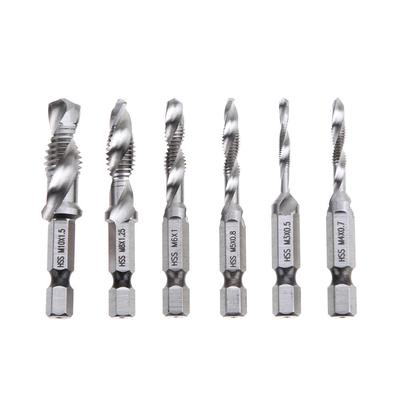 HSS Deburr Countersink Bit 6-32nc 8-32nc 10-32nc 10-24nc 12-24nc 1//4-20nc Color Scissor 6 Pcs Combination Drill and Tap Bit