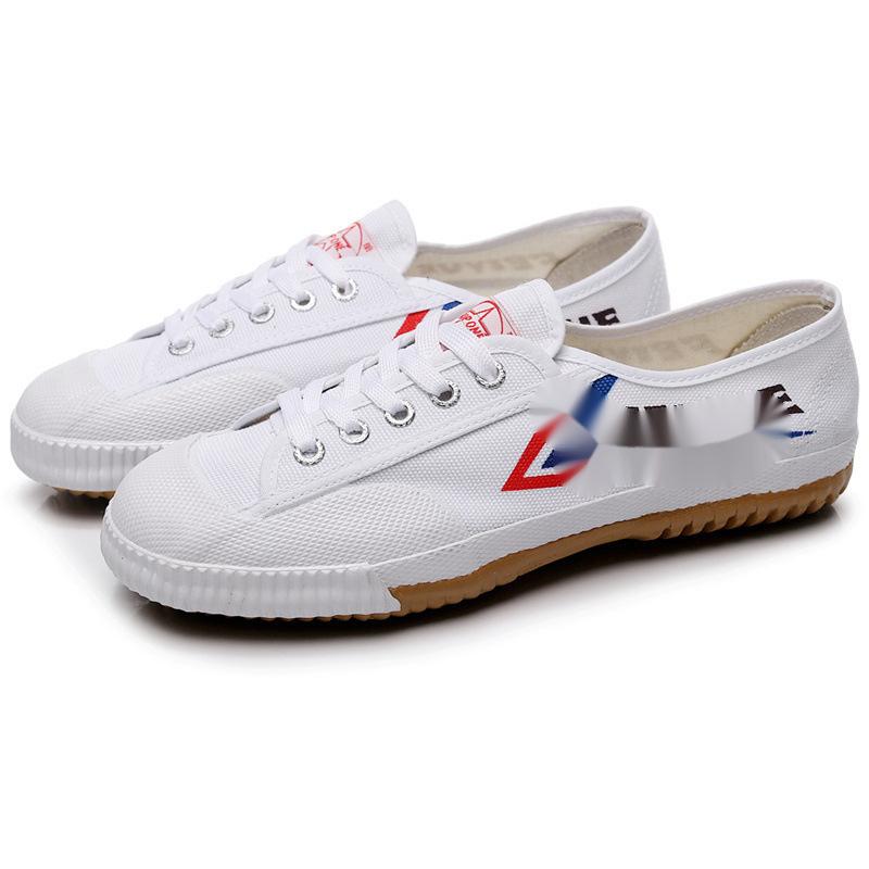 Wushu Canvas Shoes Student Physical Examination Track And Field Running Shoes Domestic Casual Shoes Morning Exercise Men And Women Couple White Shoes
