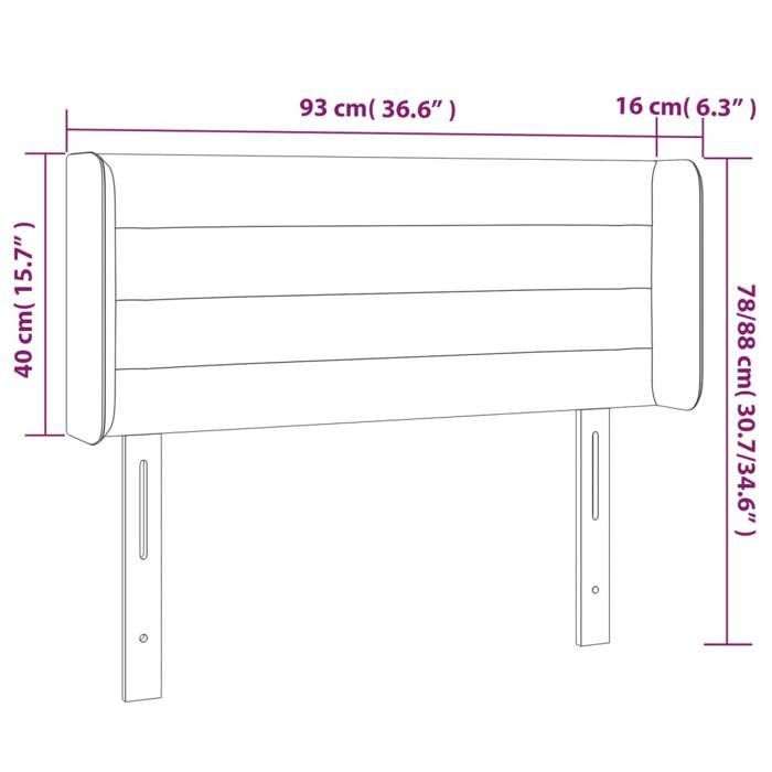 VidaXL LED Headboard Bedroom Furniture Single Bed Accessory Headboard Bed Frame Interior Dark Grey 3123413