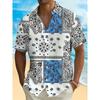 Summer Bohemian Pattern Print Men's Shirts Hawaii Short Sleeve Top Fashion Streetwear Casual Outdoor Men's and Women's Clothing Blouse