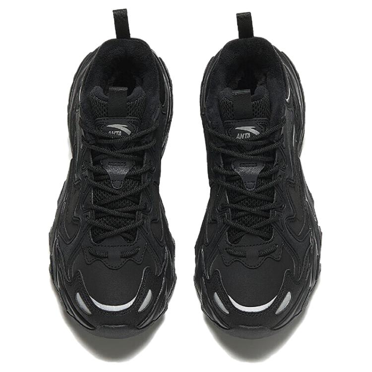 Anta Panshi Fleece Comfortable Fashion Non-Slip Wear-Resistant Mid-Top Casual Shoes Women Casual Shoes Black 122448950-1