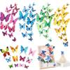 12pcs/set Simulated Butterfly 3D Sticker Magnetic/Double-sided Tape Wall Refrigerator Stickers Holiday Party DIY Decoration TMZ