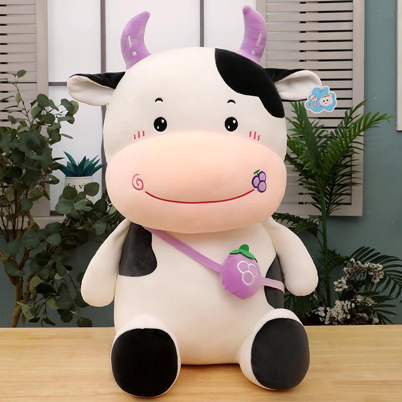 Fruit Cow Plush Backpack Toy Pillow - Stuffed Animal Ragdoll Gift for Girls' Birthdays