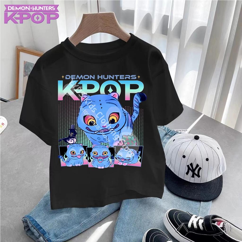 KPop Demon Hunters Kids Clothes 2025 Hot Anime Cotton T-shirt Harajuku Girls Casual Shirt Gift Fashion Movie Toddler T Shirts