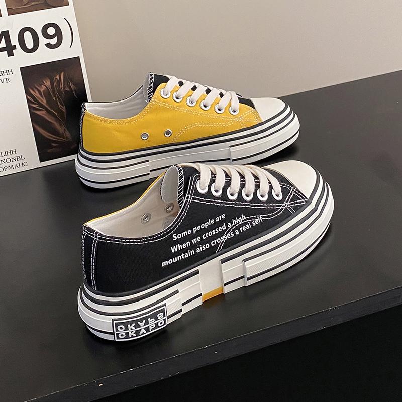 Personalized Canvas Shoes for Men and Women, Thick Soled Casual Sports Shoes, Male Spring and Autumn Student Vulcanized Shoes