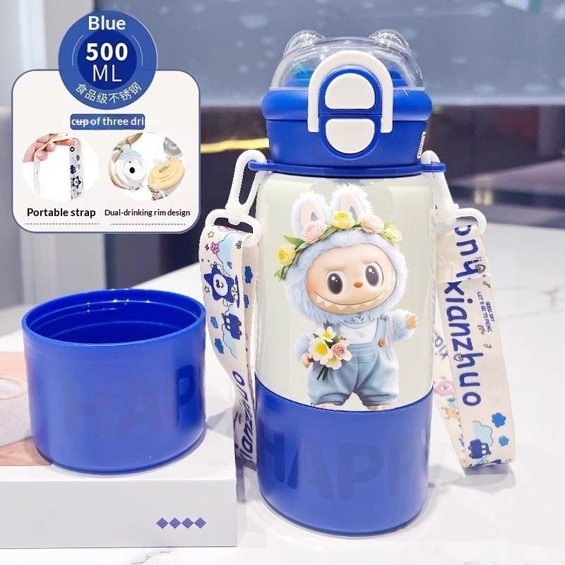 Thermos Cup Children's Double Cup Lid Water Cup Student Use School Convenient Thermal Insulation Pot