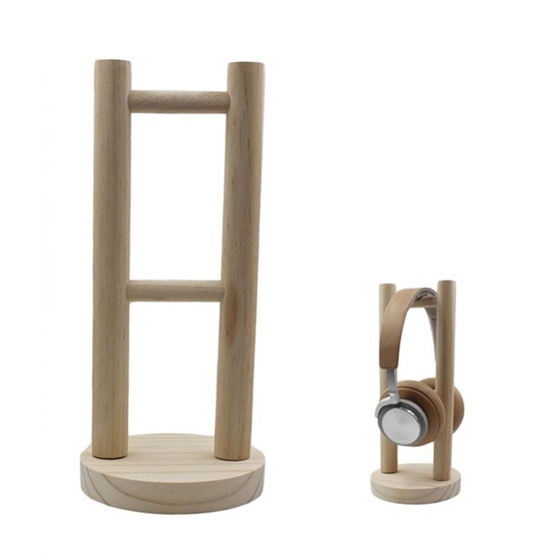 Solid Wood Headphone Stand, Headphone Headset Hanger Display Stand, Universal Noise Reduction Headphone Stand Wall Mount