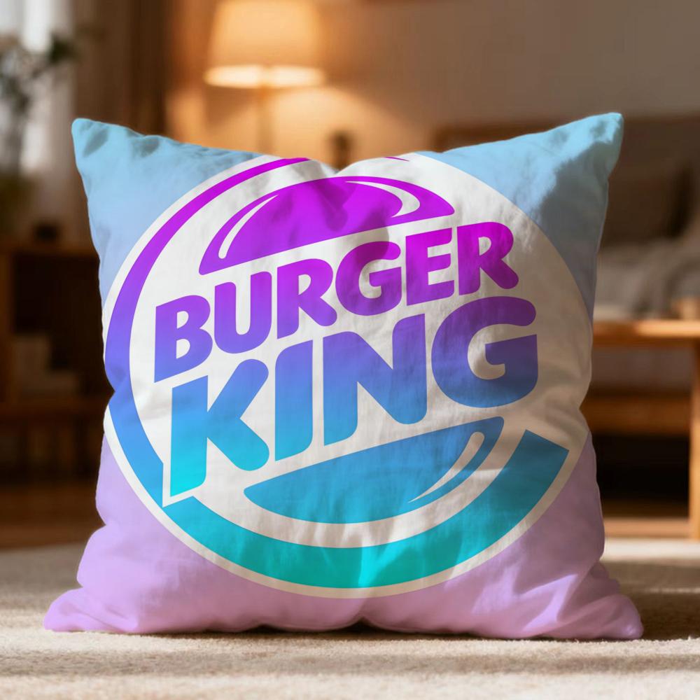 Popular BBurger Kinged Cushion Cover Soft Washable Pillow Case Multi-Scene for Couch Bed Travel Office Use