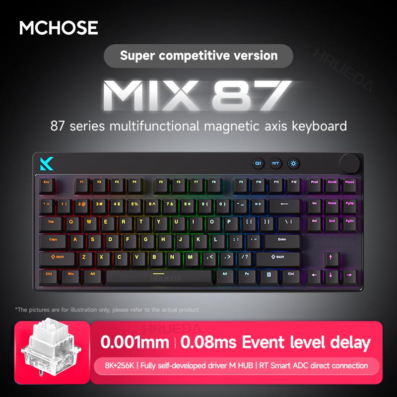 Custom MCHOSE MIX87 Magnetic Axis Keyboard Wired Gaming RGB 8K 256K E sport 0.08ms Low Latency 0.001mm RT Customized Gift