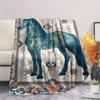 Blumenpferd-Print Flanelldecke, Hohe Qualität, Bequem für alle Jahreszeiten, Heimdekoration, Wärme und Komfort, Perfekt für Weihnachtsgeschenke