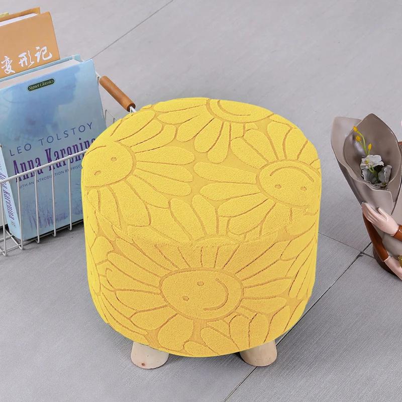 Washable Ottoman Cover Footrest Covers Elastic Seat Protective Case Chair Covers Footstool Protector Covers Without Stool