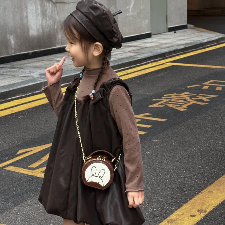 2025 Fashionable Girls' Rabbit Crossbody & Tote Bag – Cute Round Accessory for Little Girls