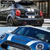 Car Styling Dual Rally Racing Bonnet Boot Rear Roof Stripes Decal Sticker Vinyl for Mini Cooper R56 R50 R53 F55 F56 F60 R60 R55