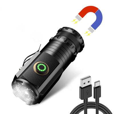 Lanterna de mão EDC com 2500 USB 5 iluminações e uma liga de alumínio. Resiste a quedas de 2m e é IPX68, tornando-a ideal para desastres e atividades ao ar livre