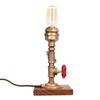 Industrial Style Retro Desk Lamp Malleable Steel Carbonized Pine Decorative Table Lamp for Cafe