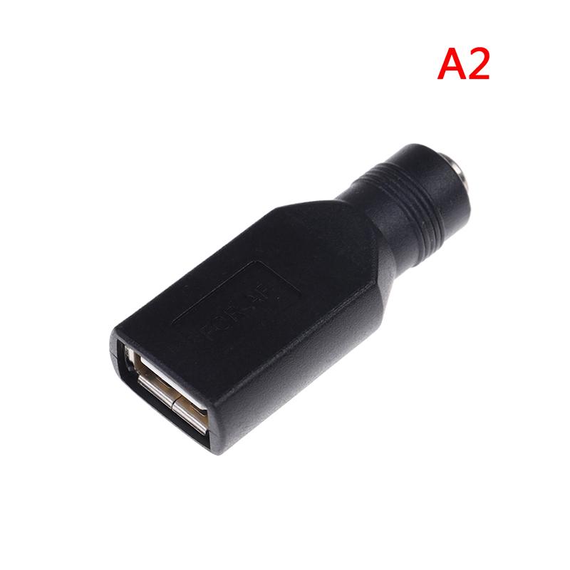 

Female Jack To USB 2.0 Male Plug / Female Jack 5V DC Power Plugs Connector Adapter Laptop 5.5*2.1mm Black Color 1PC