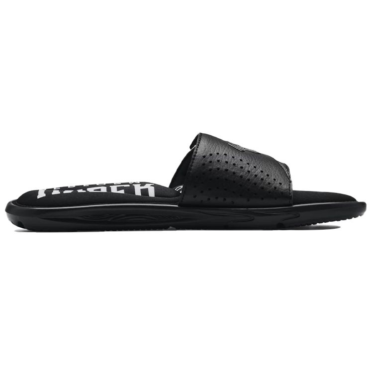 Under Armour Ignite 6 Graphic Strap Slide Black Men Sneakers White 3024451-001