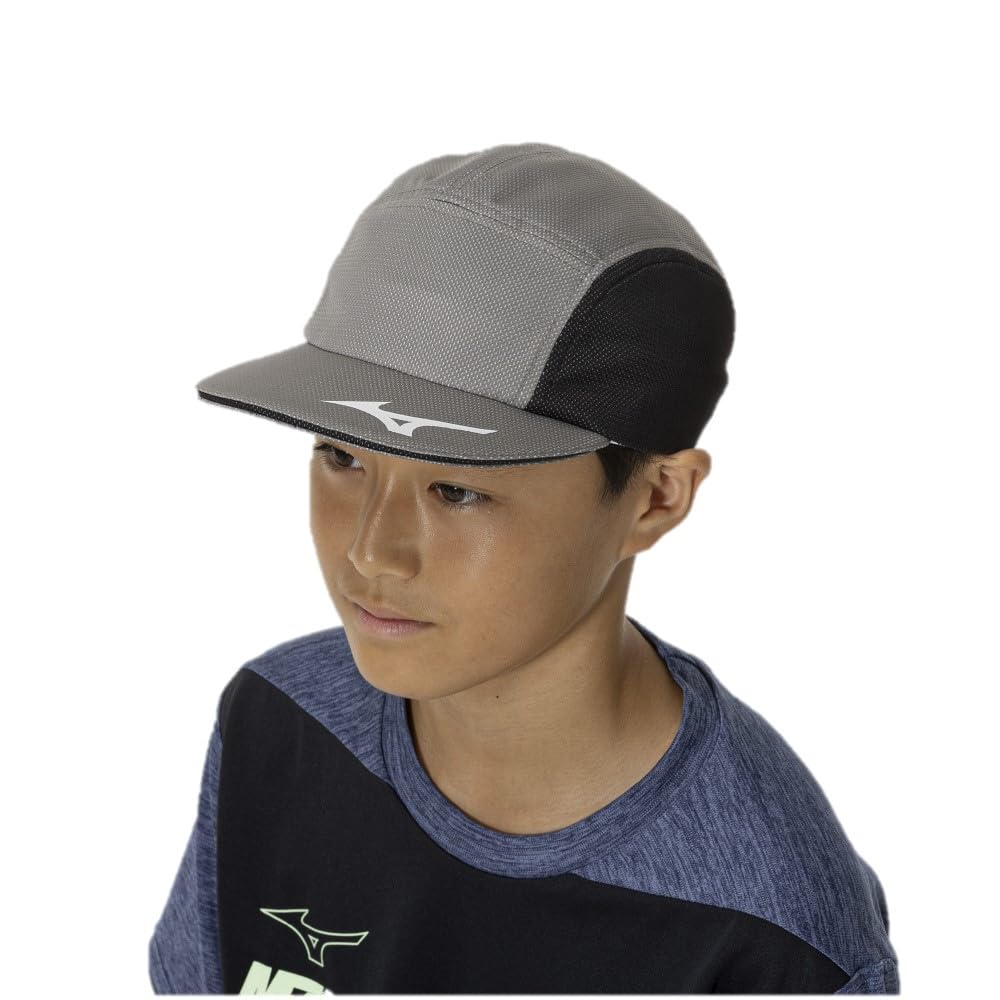 Soccer Solar Cut Ether Junior Free Size Hat, Cap, Kids Summer, P2MWC101, Junior, Gray/Black/White,