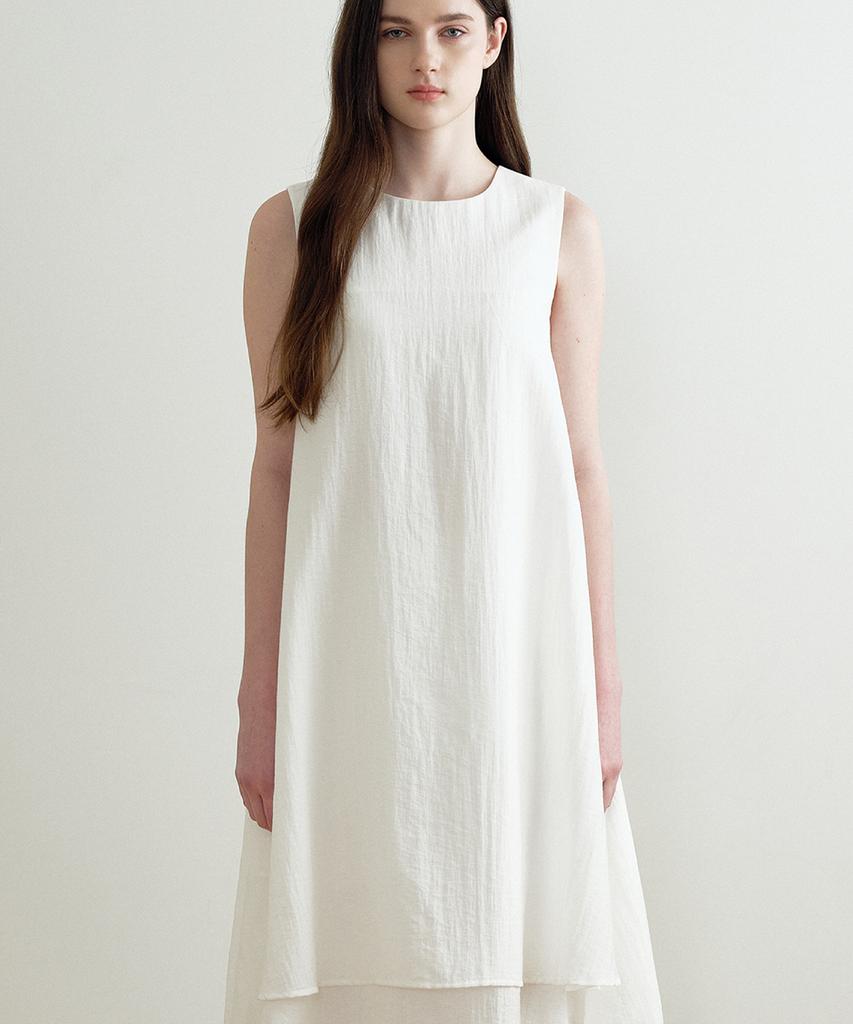 MAKE A TOAST Backhole Layered Dress Ivory Mbfsop001Iv