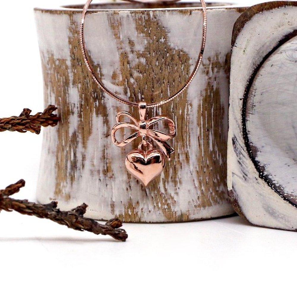 [Opalhouse] 925 Silver Ribbon Heart Necklace Opqun5612