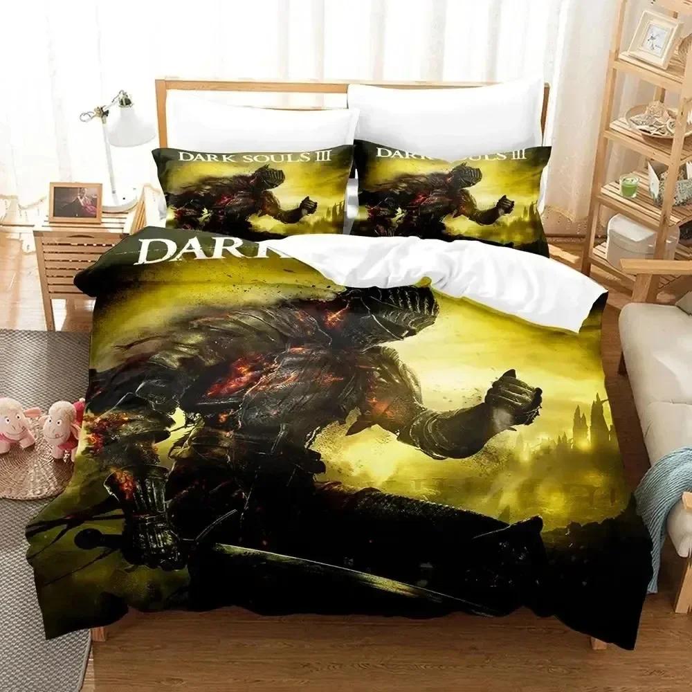 Luxury New 3D Print Game Dark Souls Bedding Set Duvet Cover Bed Set Quilt Cover Pillowcase king Queen Boys Adult Bedding Set