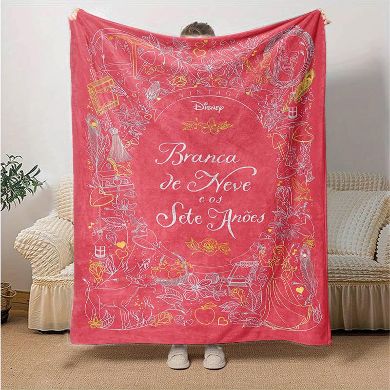 1pc, Vintage Disney Snow White Home Decor Blanket: A Cozy Flannel Throw for Bedroom, Living Room, Travel, Camping, Car