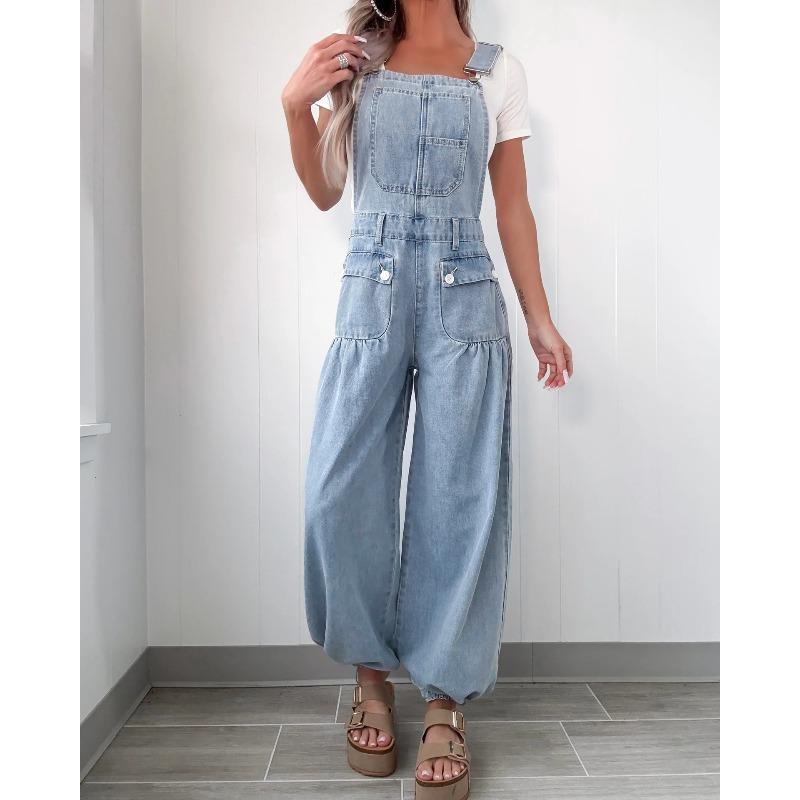 JPNTKY Women s Fashion Casual Solid Color Print Jumpsuit S