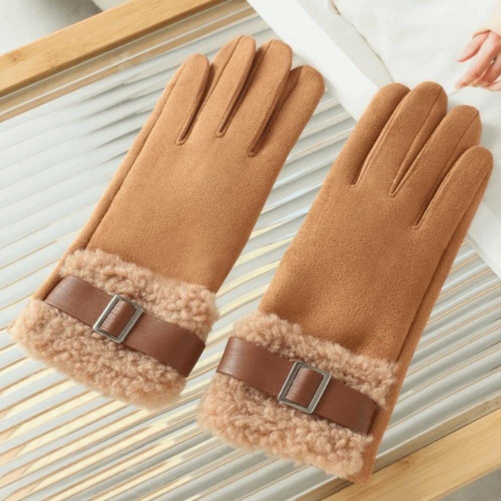 Full Finger Women's Winter Gloves Thickened Cycling Mittens Fashion Women Fleece Gloves  Mom