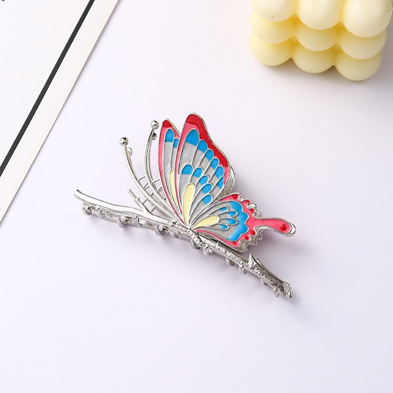 9-Color Painted Butterfly Hairpin - Ancient Style Shark Clip Ornament