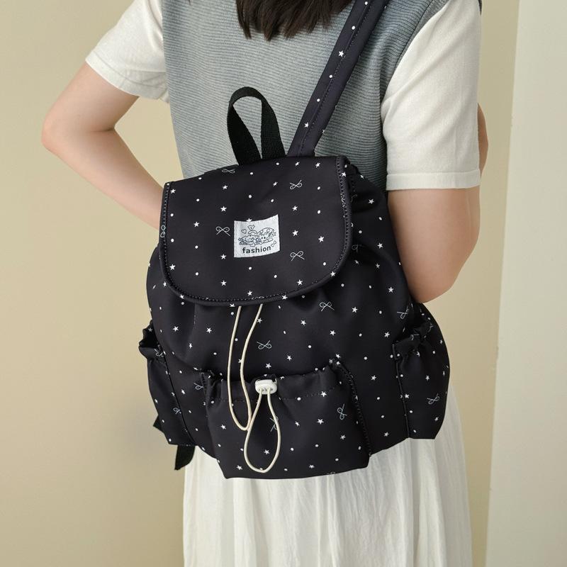 Schulrucksack Koreanische Version Nische Schleife Polka-Dot-Rucksack College-Stil Freizeitreisen Große Kapazität Schüler Schulranzen