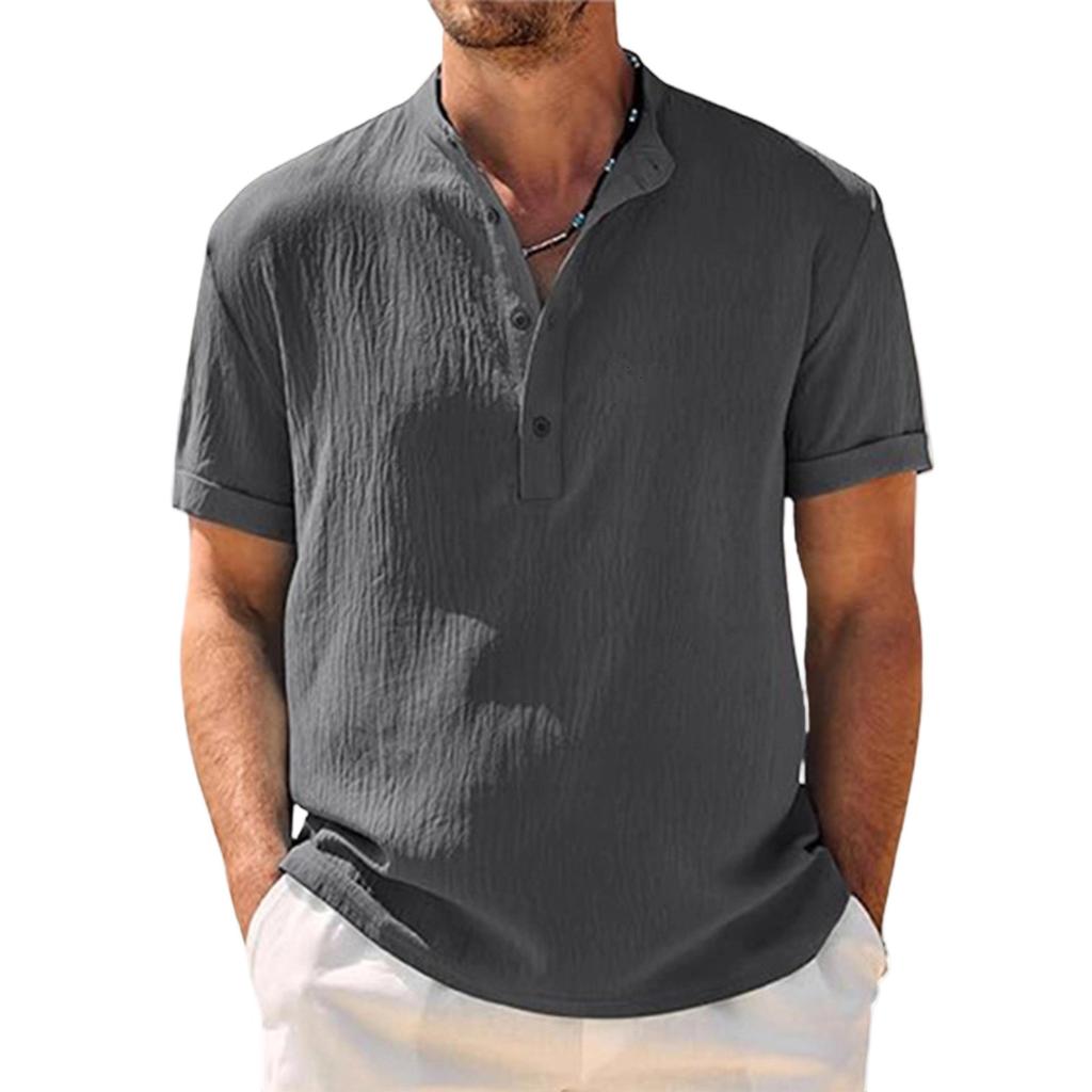 Men's Summer Leisure Culture Breathable Short Sleeved Shirt Top