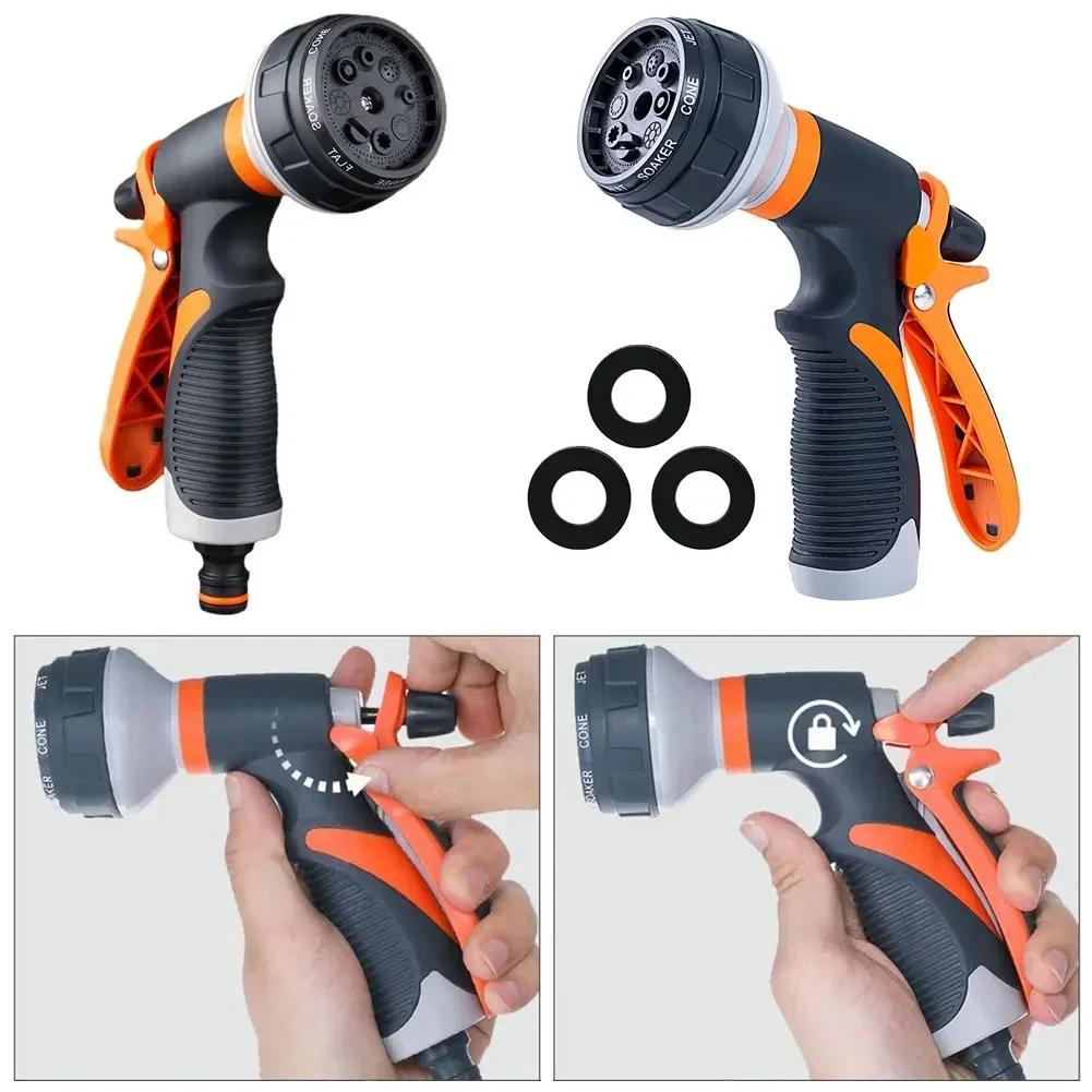Pistola ad Acqua da Giardino a 8 Getto Ugello Tubo Multifunzionale Domestico Lavaggio Auto Cortile Spruzzatore Acqua Tubo Tubo Ugello Strumenti Spruzzatore