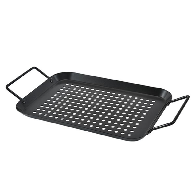 BBQ-Grillschale mit perforiertem Boden für Kochgeschirr Camping Fisch Gemüse Garnelen