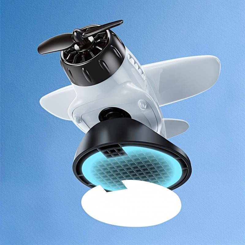 Solar-Powered Car Airplane Ornament, Creative 360-Degree Rotating Car Decoration, Dashboard Light-Sensing Fan Accessory