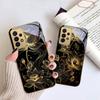 The noble lotus flower For Samsung A 01 52S A04 A05S A10 A12 A13 22 23 24 36 42 M02 Note 10 20Ultra 8 9 Golden glass phone case