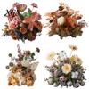 Lifelike Faux Floral Centerpieces Artificial Table Flower Arrangement, Mixed Lily Rose Silk Fake Bouquet, Elegant Vintage Style Decor for Dining