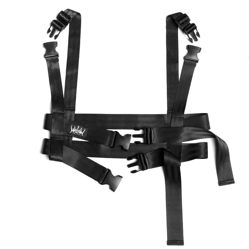 

Tactical Techwear Hip Hop Punk Shoulder Straps Men Women Multifunction Adjustable Buckle Decorative Waist Belt чёрный